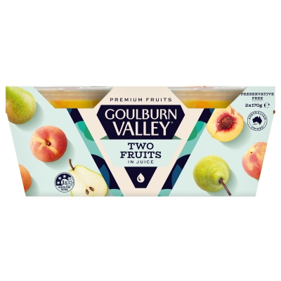 Goulburn Valley Two Fruits In Juice 2 Pack 340g