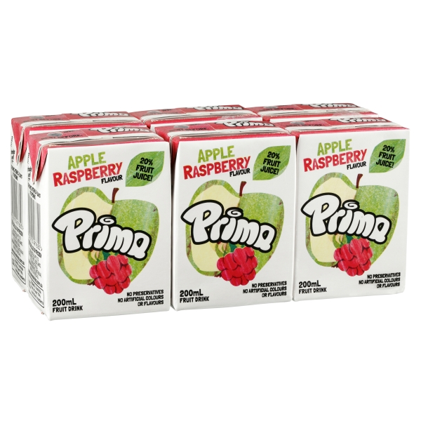 Prima Apple Raspberry Fruit Drink 6 x 200ml
