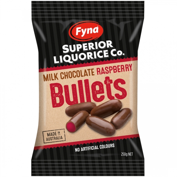 Fyna Raspberry Bullets Fyna Milk Chocolate Raspberry Bullets 250g | Adelaide's Finest Supermarkets