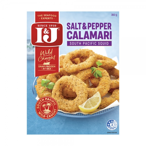 I&J Calamari Rings Salt & Pepper 360g