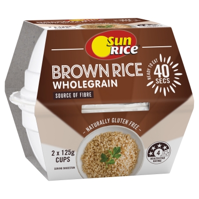 Sunrice Brown Rice Microwave Cup 2 x 125g