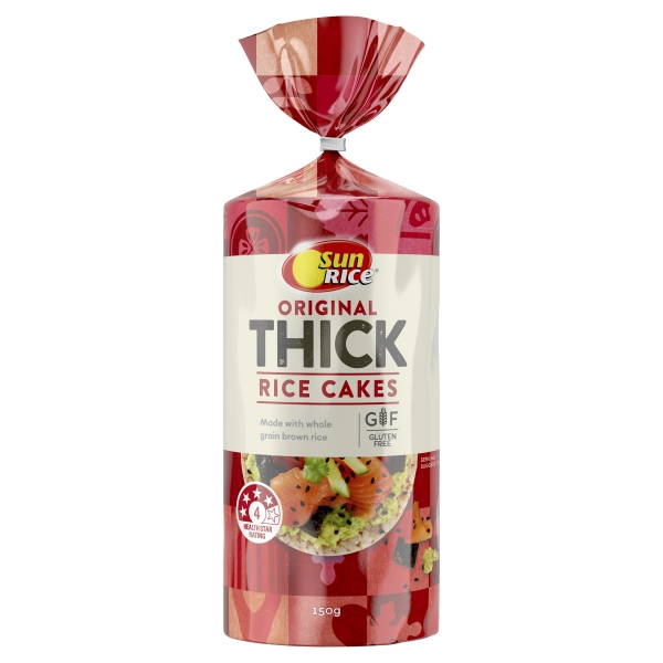 Sun Rice Thick Rice Cakes Original 150g