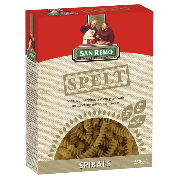 San Remo Spelt Spirals 250g