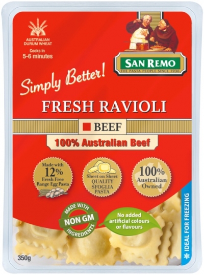 San Remo Fresh Beef Ravioli 350g