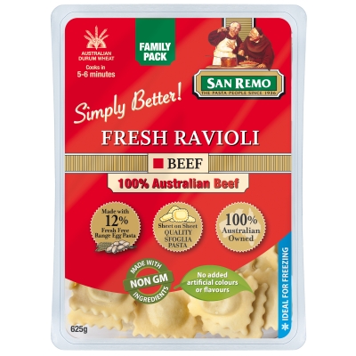 San Remo Fresh Beef Ravioli 625g
