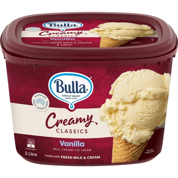 Bulla Ice Cream Creamy Classics Vanilla 2lt