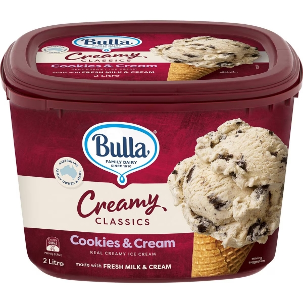 Bulla Ice Cream Creamy Classics Cookies & Cream 2lt