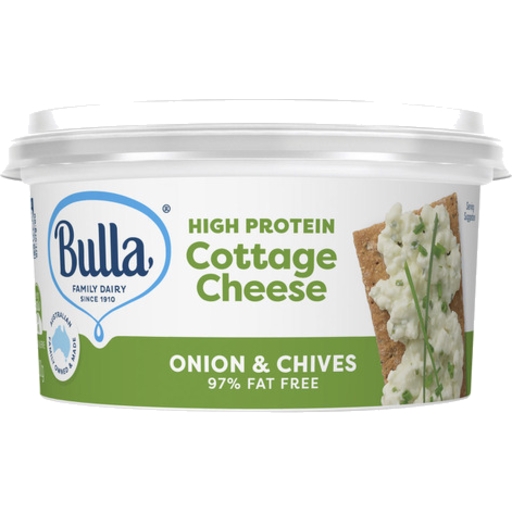 Bulla Low Fat Cottage Cheese With Onion & Chives 200g