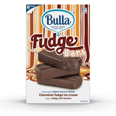 Bulla Ice Cream Fudge Bar Chocolate 8 Pack