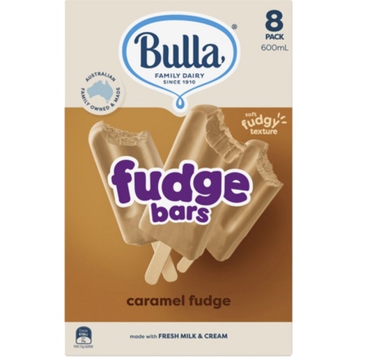 Bulla Ice Cream Fudge Bar Caramel 8 Pack