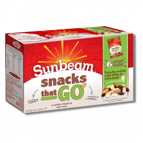 Sunbeam Snacks That Go Fruit & Nut 6 x 40g