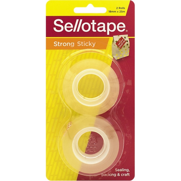 Sellotape Sticky Tape 18mm x 25m 2 Pack