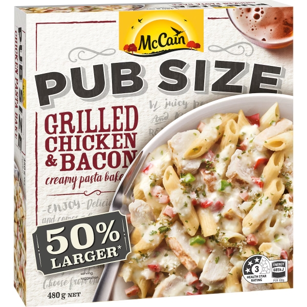 McCain Pub Size Grilled Chicken & Bacon 480g
