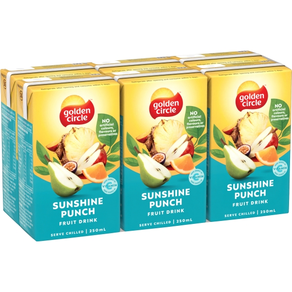Golden Circle Sunshine Punch Fruit Drink 6 x 250ml