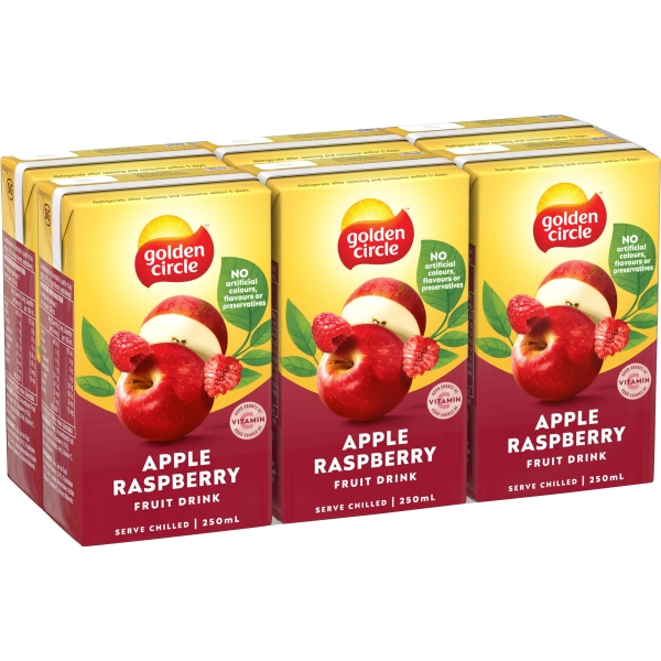 Golden Circle Apple & Raspberry Fruit Drink 6 x 250ml