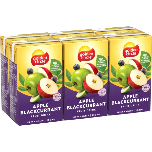 Golden Circle Apple & Blackcurrant Fruit Drink 6 x 250ml