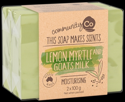 Community Co Lemon Myrtle & Goats Milk Soap 2 Pack 200g