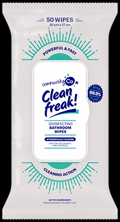 Community Co Clean Freak Bathroom Wipes 50 pack