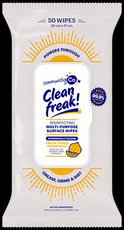 Community Co Clean Freak Multi Purpose Surface Wipes 50 pack