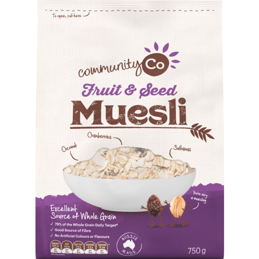 Community Co Muesli Fruit & Seed 750g