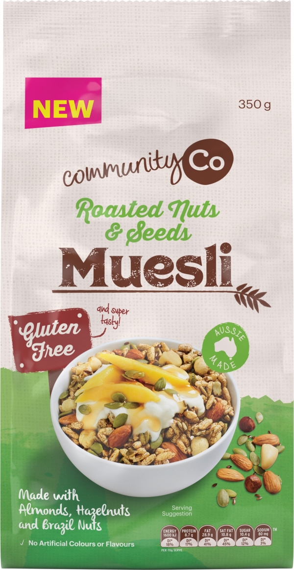 Community Co Gluten Free Muesli Roasted Nuts & Seeds 350g