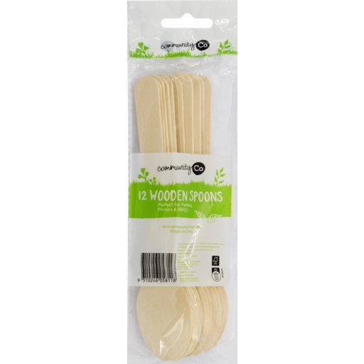 Community Co Wooden Spoons 12 Pack