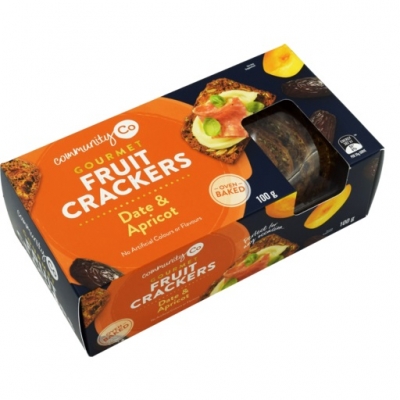 Community Co Fruit Crackers Date & Apricot 100g