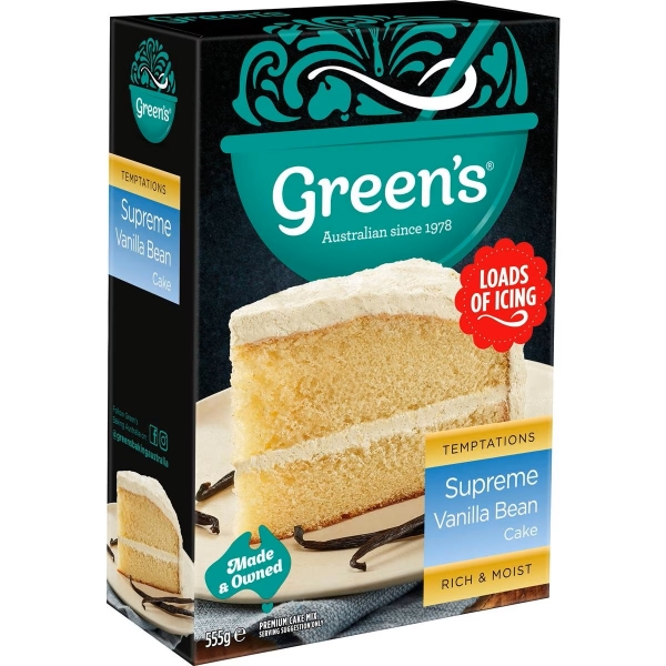 Green's Cake Mix Supreme Vanilla Bean 555g