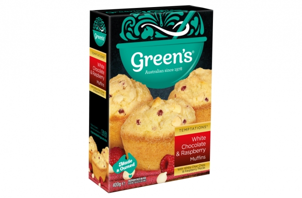 Green's Muffin Mix White Chocolate & Raspberry 400g
