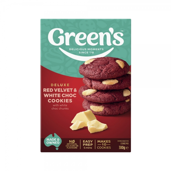 Green's Cookie Mix Red Velvet White Choc 380g