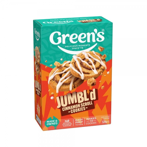 Green's Jumbl'd Cookie Mix Cinnamon Scroll 520g