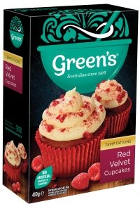 Green's Cupcake Mix Red Velvet 410g
