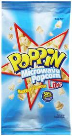 Greens Microwave Popcorn Poppin Lite Butter Flavour Reduced Fat 85g