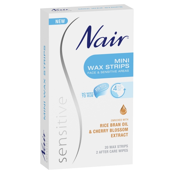 Nair Hair Removal Wax Strips Sensitive Mini 20 Pack