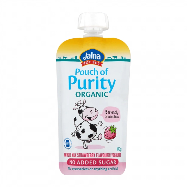 Jalna Yoghurt Pouch Organic Kids Strawberry 100g