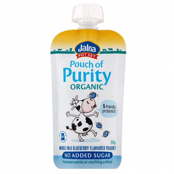 Jalna Yoghurt Pouch Organic Kids Blueberry 100g