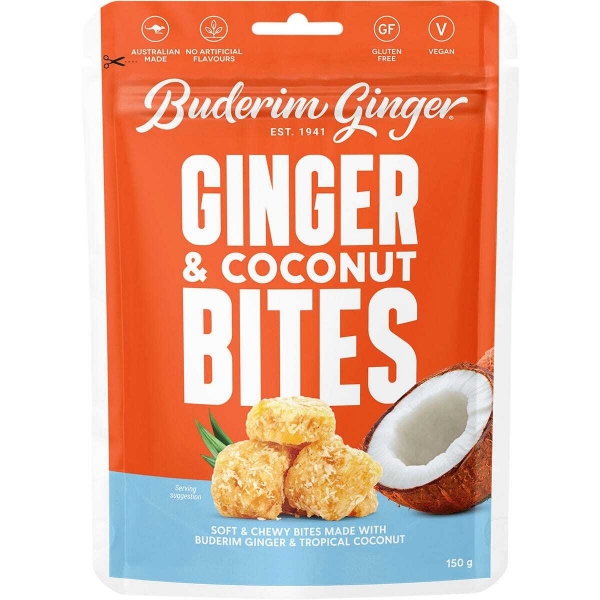 Buderim Ginger & Coconut Bites 150g