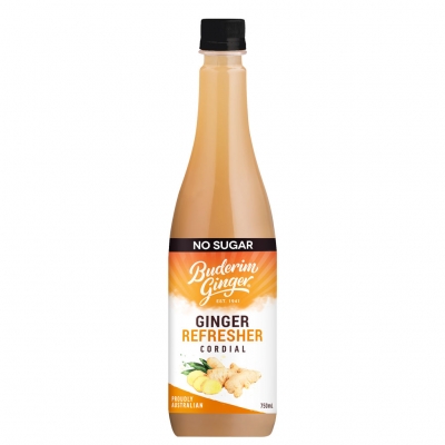 Buderim Ginger Refresh Cordial No Added Sugar 750g