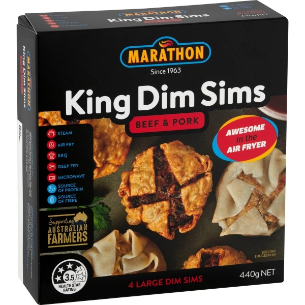 Marathon King Dim Sims Beef & Pork 4 Pack 440g