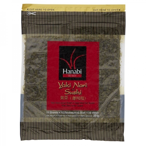 Hanabi Yaki Nori For Sushi 10 Sheets 25g