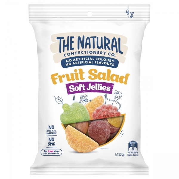 The Natural Confectionery Co Soft Jellies Fruit Salad 220g