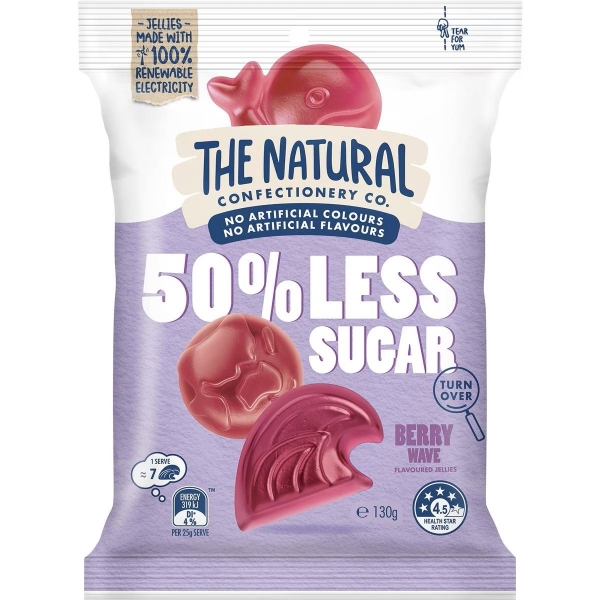 The Natural Confectionery Co Berry Wave 50% Less Sugar 130g