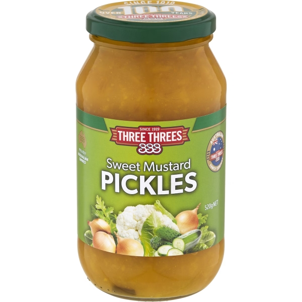 Three Three's Sweet Mustard Pickles 520g