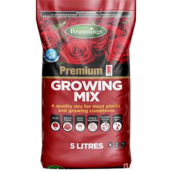 Brunnings Premium Growing Mix 5lt