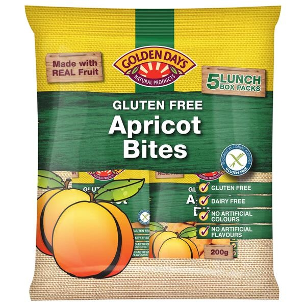 Golden Days Apricot Bites 5 Pack 200g