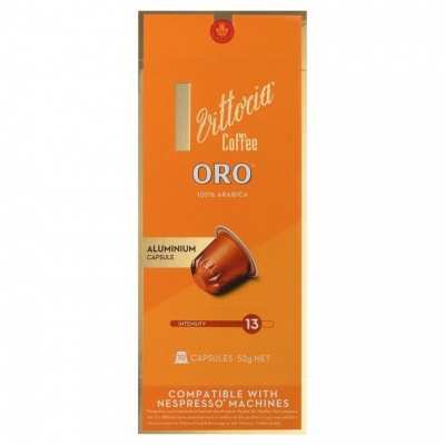Vittoria Aluminium Capsules (Nespresso Compatible) Oro 10 Pack