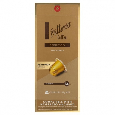 Vittoria Aluminium Capsules (Nespresso Compatible) Espresso 10 Pack