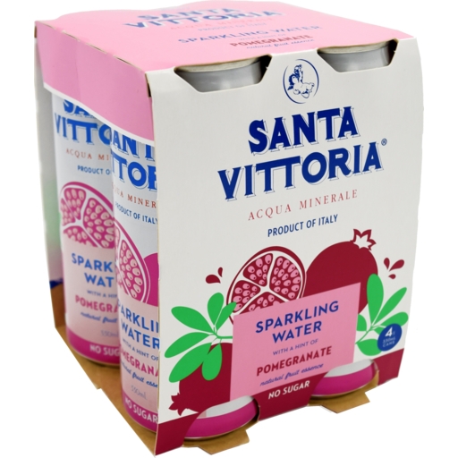 Santa Vittoria Sparkling Mineral Water Pomegranate 4 x 330ml