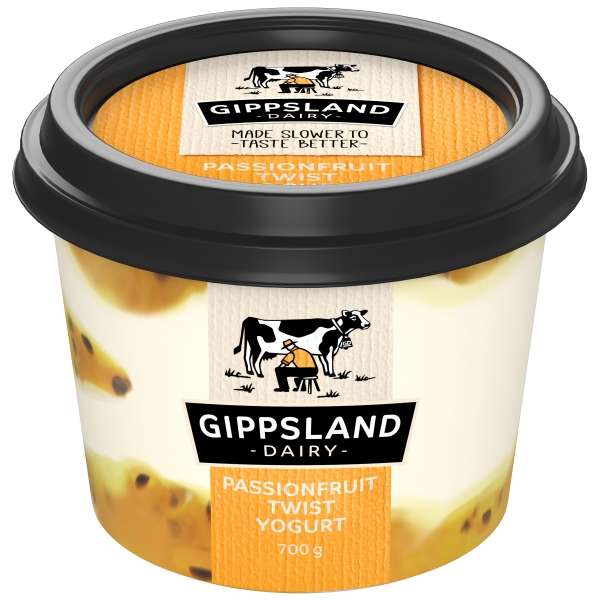 Gippsland Dairy Passionfruit Twist Yogurt 700g