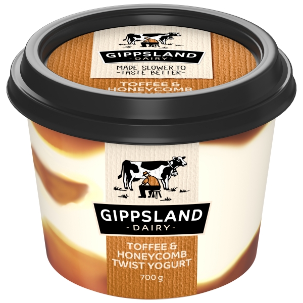 Gippsland Dairy Toffee & Honeycomb Twist Yogurt 700g